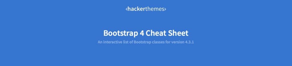 CSSフレームワーク Bootstrap 4 チートシート