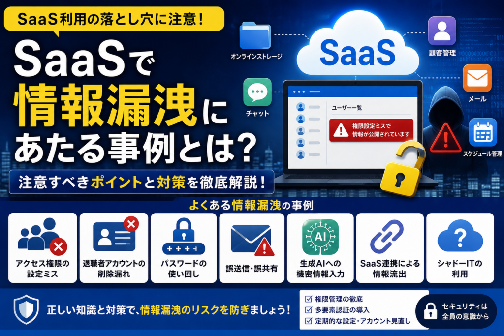 SaaSで情報漏洩にあたる事例とは？注意すべきポイントと対策